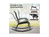 2 Pieces Outdoor Rocking Chairs with Breathable Backrest