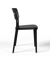 5-Piece Outdoor Metal Frame Dining Table Patio Set with Stackable Chairs