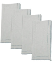 Saro Lifestyle Stonewashed Overlock Linen Edge Napkins, 20" x