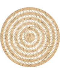 Saro Lifestyle Natural Weave Rattan Placemats, 15" Round