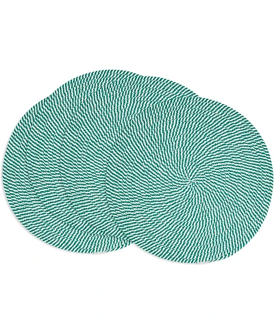 Saro Lifestyle Stripe of Mint Placemats, 15" Round