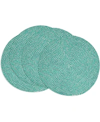 Saro Lifestyle Stripe of Mint Placemats, 15" Round