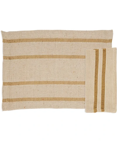 Saro Lifestyle Classic Stripe Placemats and Napkins, Set of 8