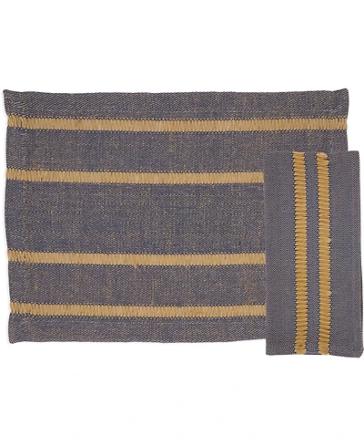Saro Lifestyle Classic Stripe Placemats and Napkins, Set of 8