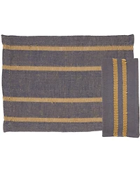 Saro Lifestyle Classic Stripe Placemats and Napkins, Set of 8