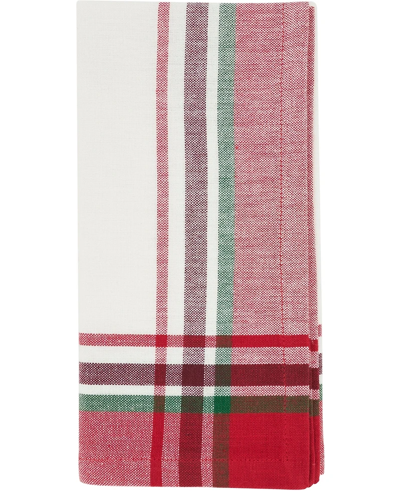 Saro Lifestyle Simple Plaid Cotton Placemats and Napkins, Set of 8