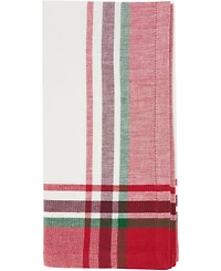 Saro Lifestyle Simple Plaid Cotton Placemats and Napkins, Set of 8