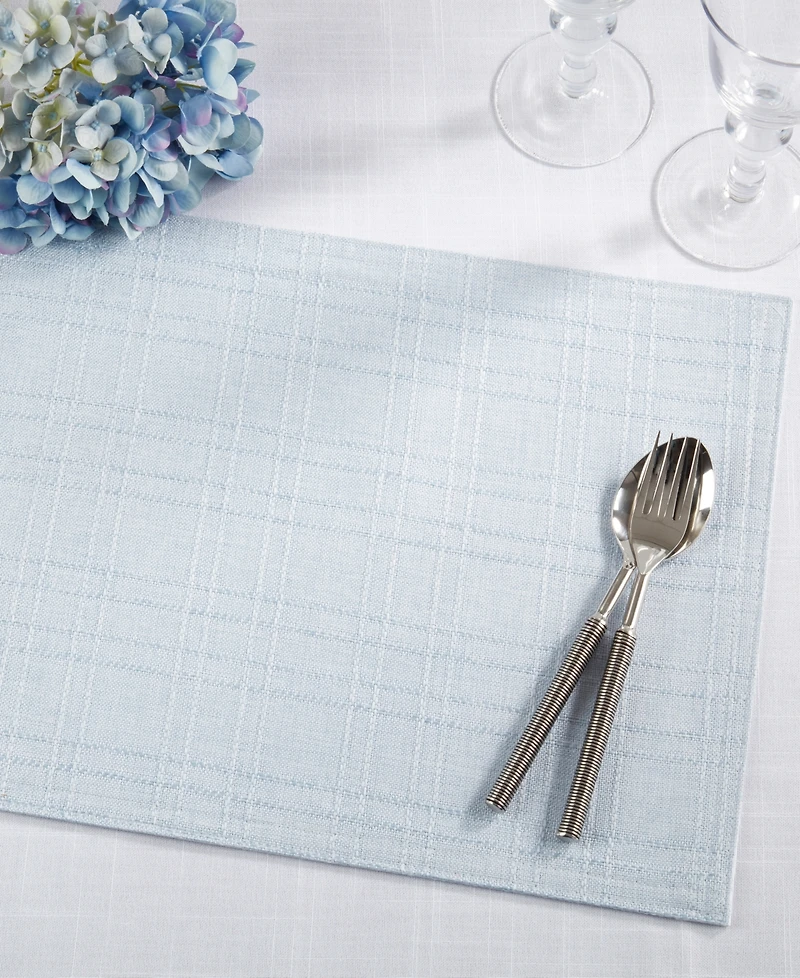 Saro Lifestyle Classic Stitched Plaid Placemats, 13" x 19"