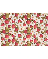 Saro Lifestyle Breezy Juicy Strawberry Cotton Placemats, 14" x 20", Set of 4