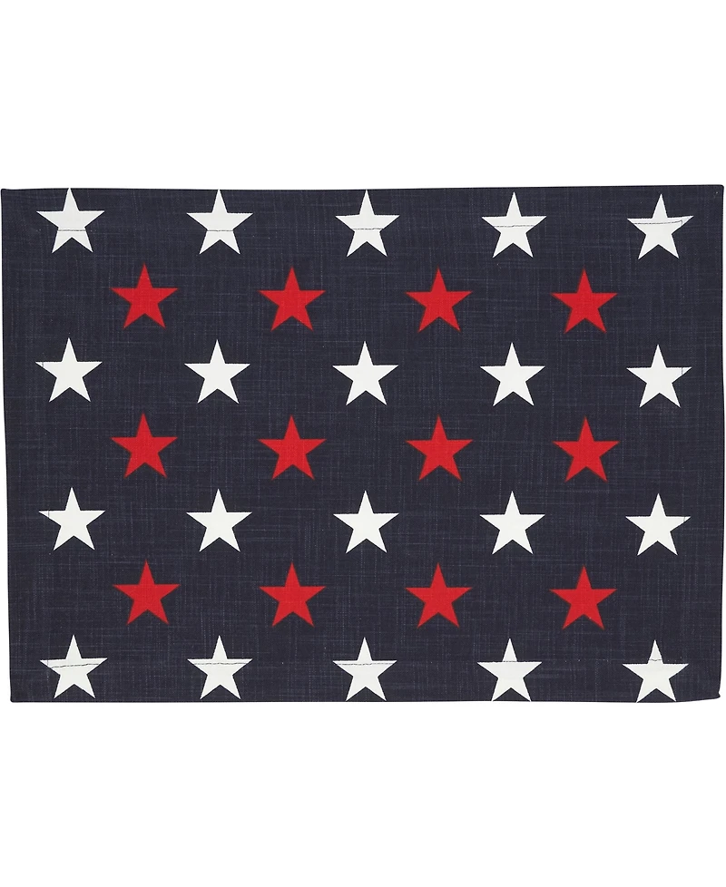 Saro Lifestyle Patriotic Americana Cotton Stars Placemats, 14" x 20"