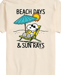 Airwaves Men's Peanuts Beach Days Sun Ray Short Sleeve T-Shirt