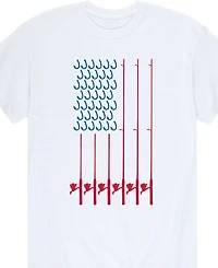 Airwaves Men's American Flag Fishing Poles Short Sleeve T-Shirt