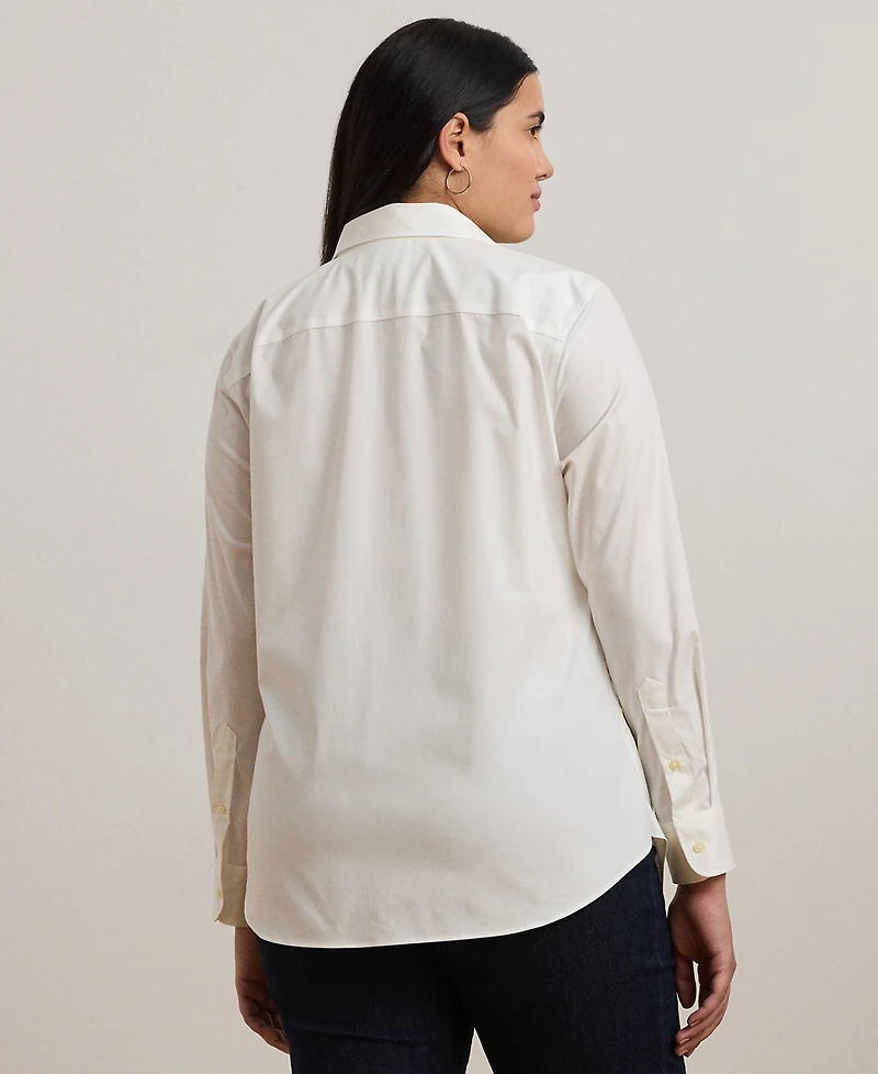 Lauren Ralph Plus-Size Easy Care Cotton Shirt