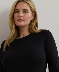 Lauren Ralph Plus Stretch Long-Sleeve Tee