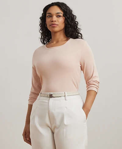Lauren Ralph Plus Stretch Long-Sleeve Tee