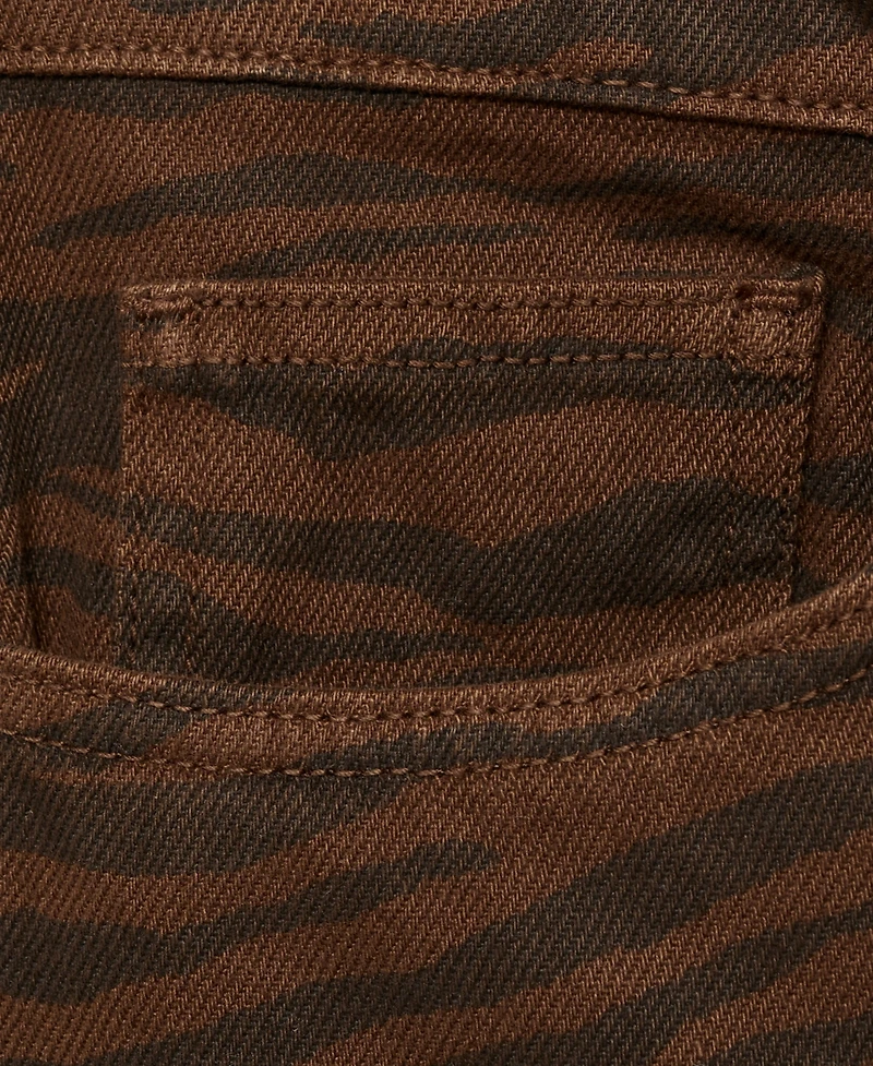 Mango Women's Zebra Print Straight-Fit Jeans