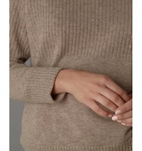 LuxLined Women's Itch-Free Merino Wool Mock Neck Sweater with Soft Inner Lining