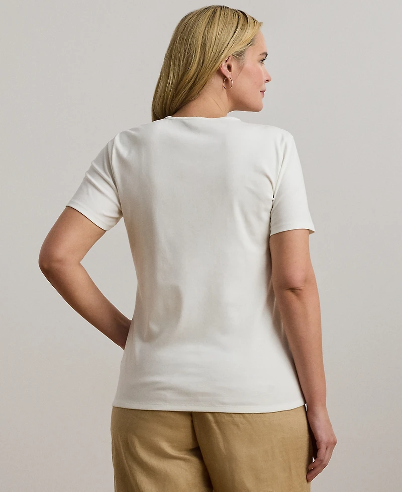 Lauren Ralph Plus Stretch Cotton T-Shirt