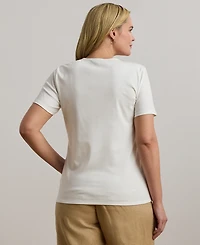 Lauren Ralph Plus Stretch Cotton T-Shirt