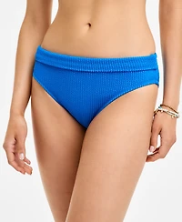 Salt + Cove Juniors' Ribbed Banded High-Waisted Swim Bottoms, Exclusively at Macy's