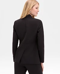 Anne Klein Women's Luxe Twill Notch-Collar One-Button Jacket