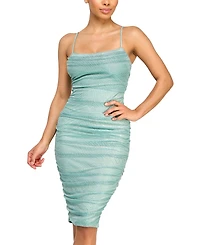 City Studios Juniors' Metallic Ruched Bodycon Dress