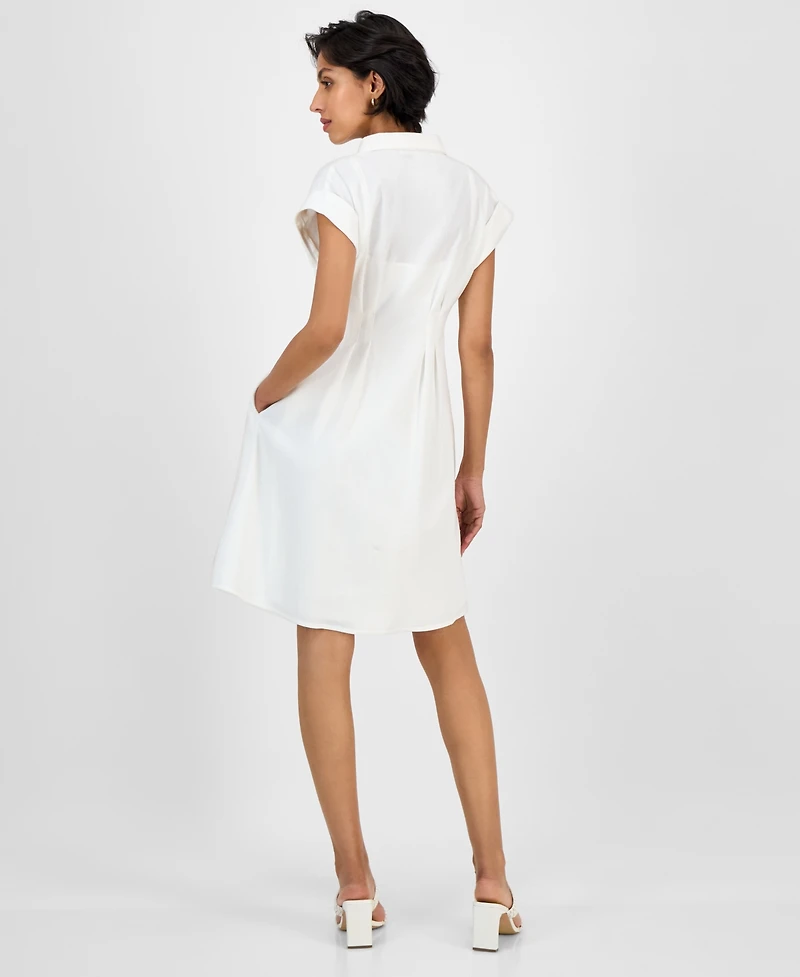 julia jordan Women's Pintuck-Waist Shirtdress