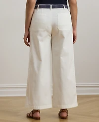 Lauren Ralph Lauren Plus Size Stretch Chino Wide-Leg Cropped Pants