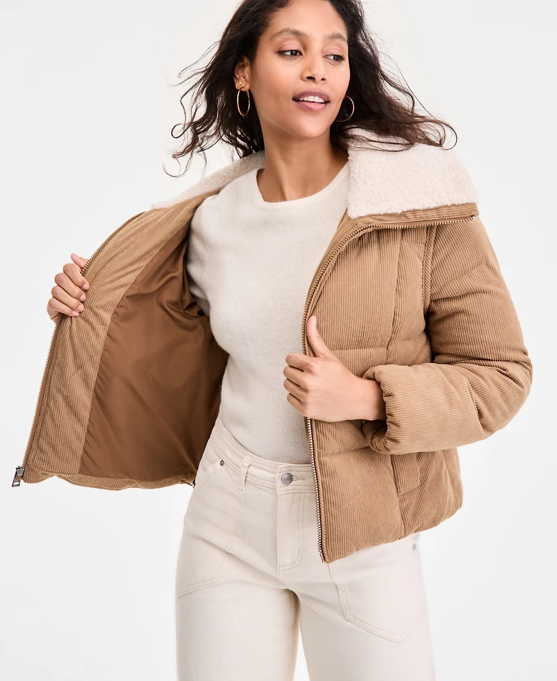 Bcbg Women's Corduroy Puffer Coat