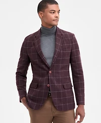 Nautica Men's Modern-Fit Wine Window Tweed Sport Coat