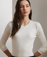 Lauren Ralph Cotton-Blend Long-Sleeve Top