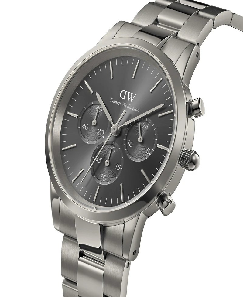 Daniel Wellington Unisex Chronograph Black Stainless Steel Watch, 42mm