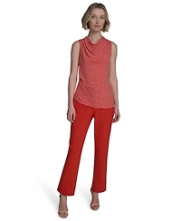 Halston Women's Printed Cowlneck Sleeveless Top