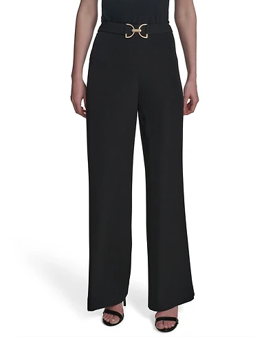 Halston Women's Horsebit Buckle Straight-Leg Pants
