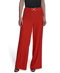 Halston Women's Horsebit Buckle Straight-Leg Pants