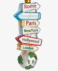 Holiday Lane Around the World Glass Locations Sign Ornament, Macy's Exclusive