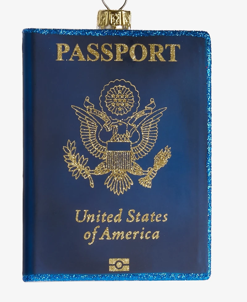 Holiday Lane Around the World Glass Passport Ornament, Macy's Exclusive