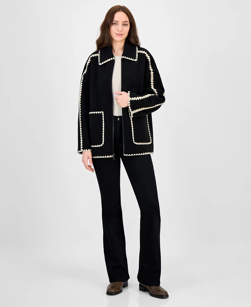 Bcbgmaxazria Women's Short Collared Zip Coat
