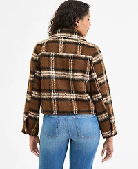 Bcbgmaxazria Women's Plaid Collared Zip-Front Coat