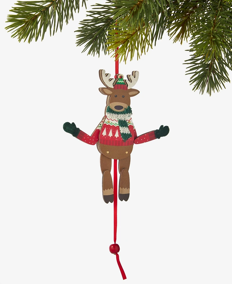 Holiday Lane Christmas Cheer Wood Deer Ornament, Macy's Exclusive