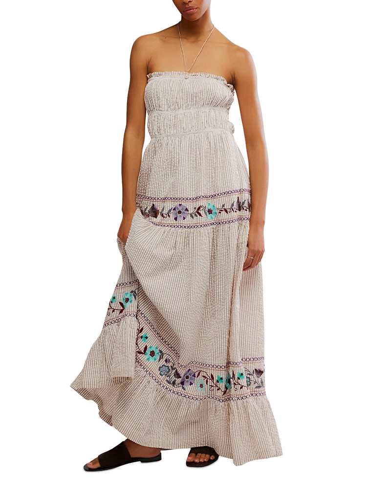 Free People Women's Kalani Striped Cotton Maxi Dress