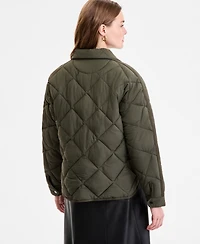 Bcbgmaxazria Women's Cropped Diamond Quilted A-Line Jacket, Exclusively at Macy's