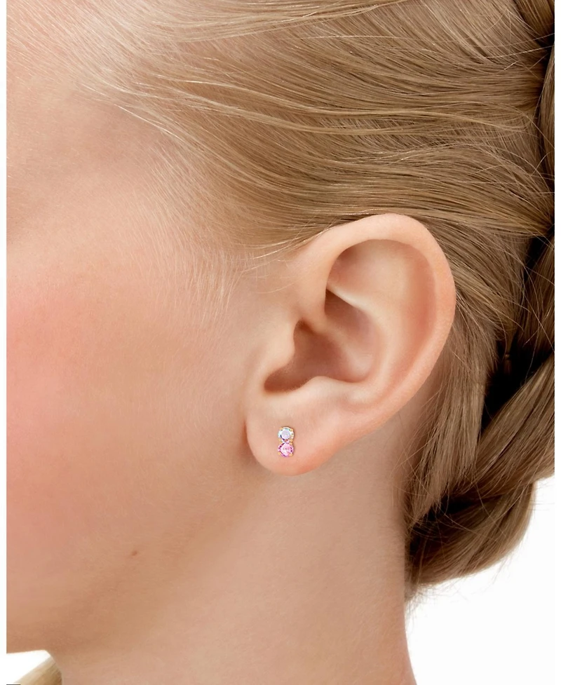 Tiny Blessings Children's 14K Gold Shimmer Drop Studs Girls' Screw Back Earrings