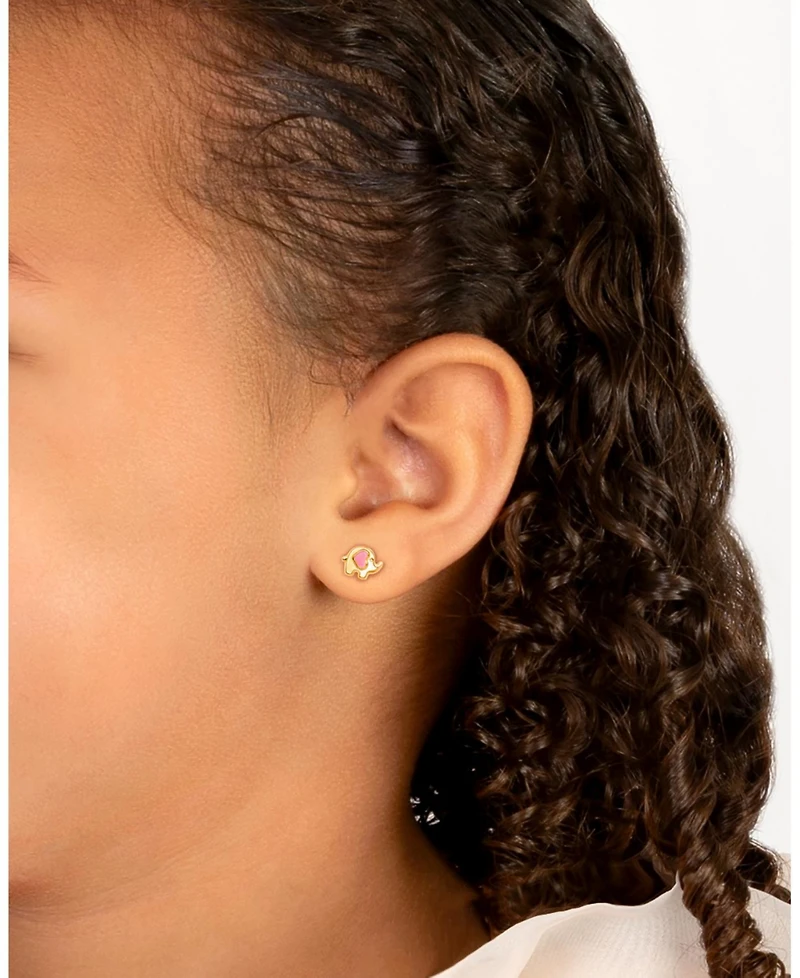 Tiny Blessings Children's 14K Gold Little Elephant Studs Girl's Screw Back Earrings