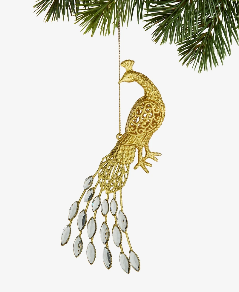 Holiday Lane Christmas Glitters Peacock Ornament, Macy's Exclusive