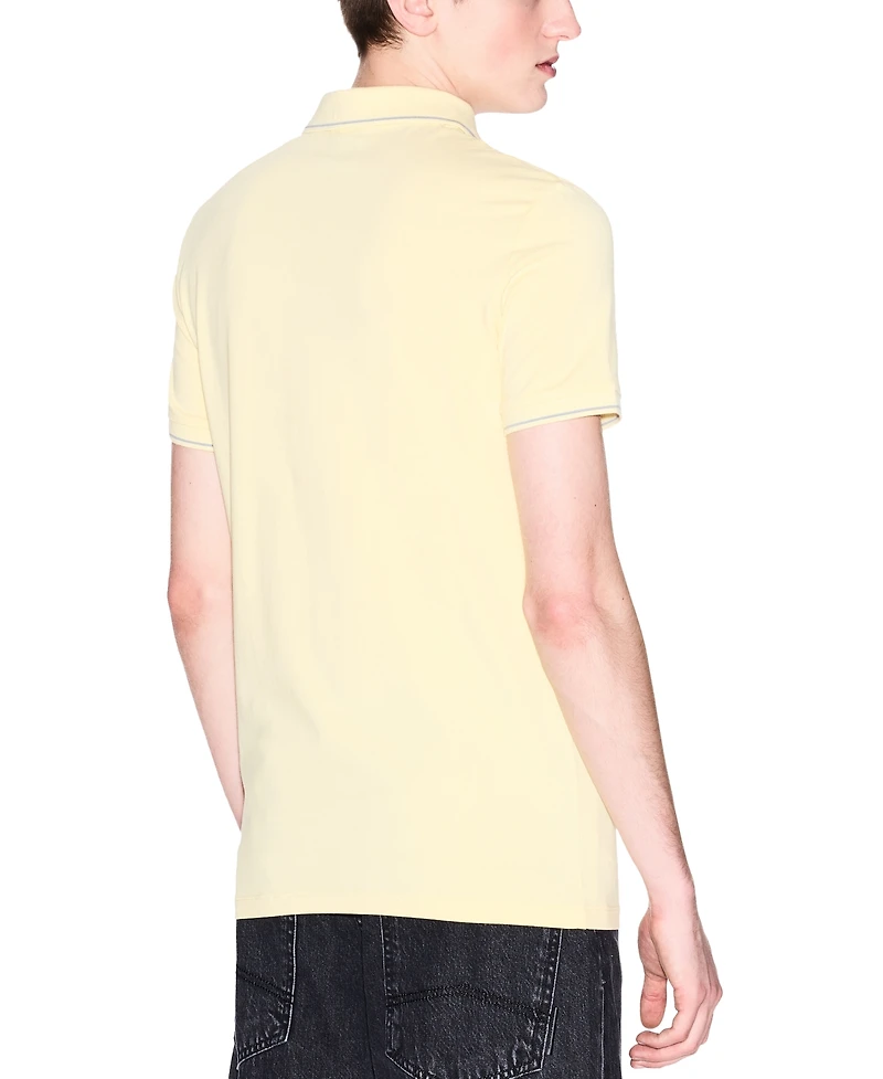 A|X Armani Exchange Men's Slim-Fit Tipped 1/4-Zip Logo-Placket Polo Shirt