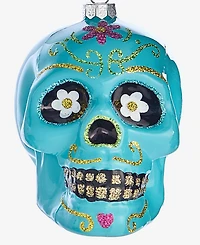 Holiday Lane Day of the Dead Glass Skull Ornament, Macy's Exclusive