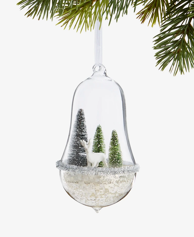 Holiday Lane Enchanted Emerald Deer in Greenery Dome Ornament, Macy's Exclusive