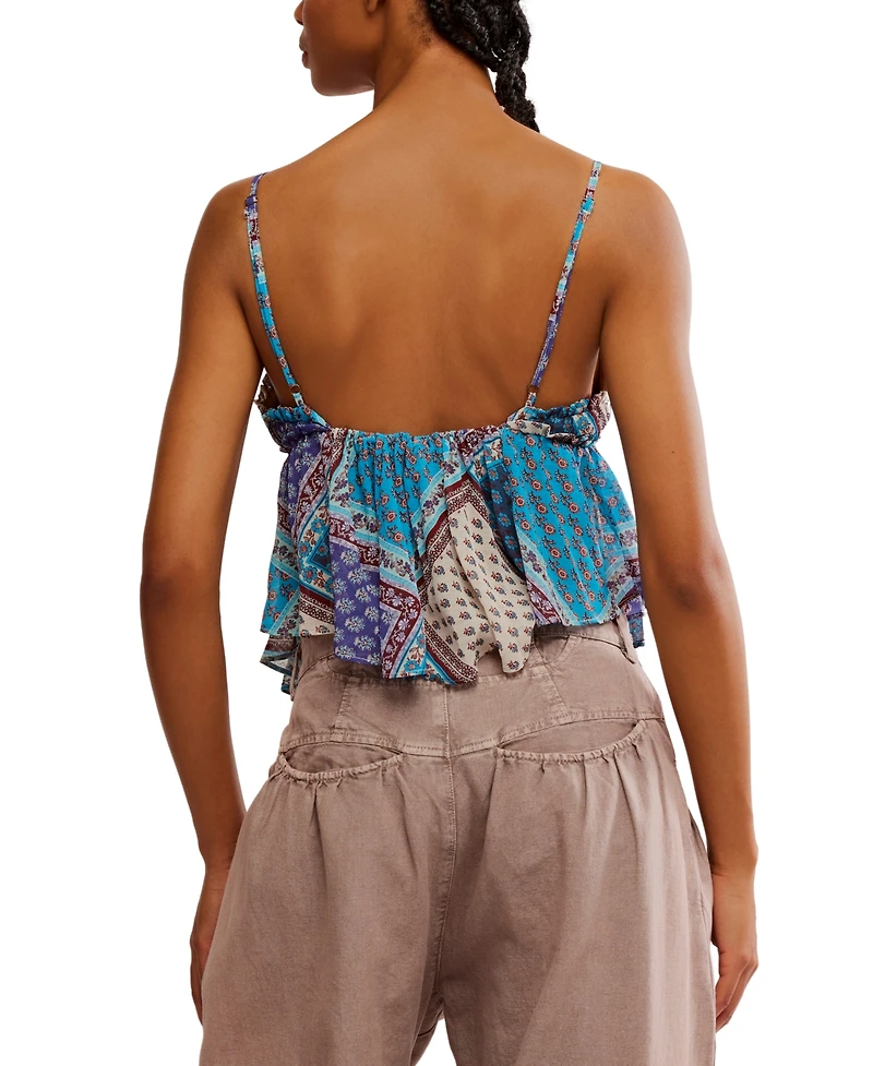 Free People Women's Alix Printed V-Neck Sleeveless Top