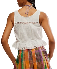 Free People Women's Alana Lace-Trim Cotton Sleeveless Top